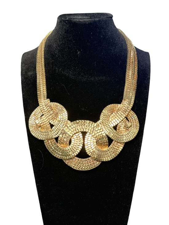 Jewelry - Bold Gold Interlocking Circle Necklace - Women Jewelry statement necklace
